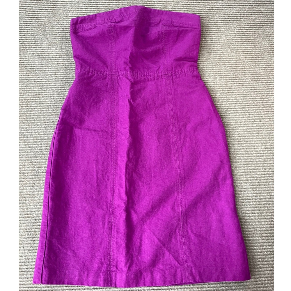 Merona Womens Magenta Pink Linen Blend Strapless Sheath Dress Size 4 Purple